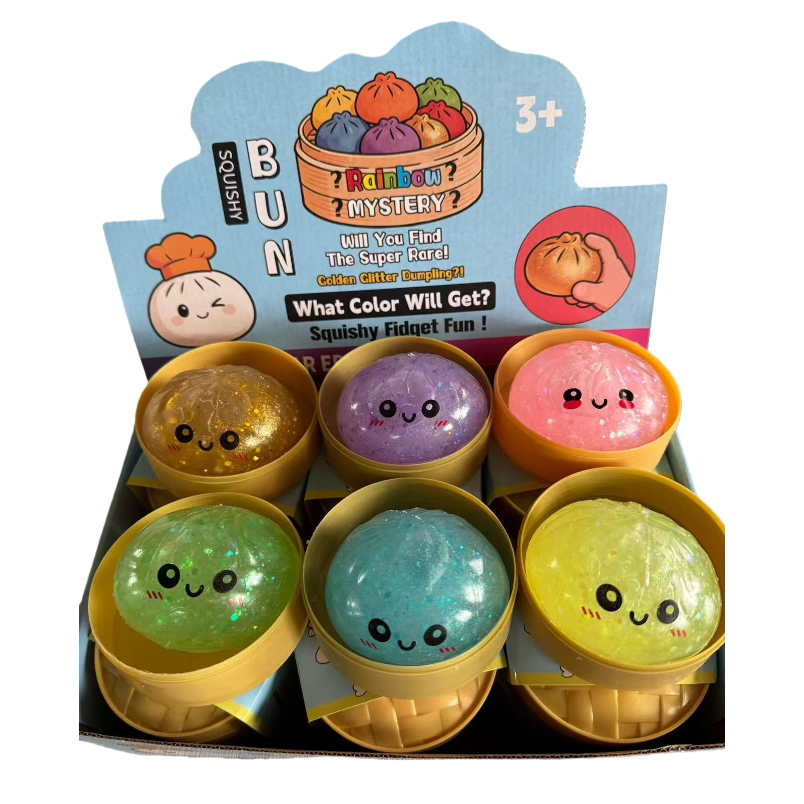 Colorful luminous steamed buns, soft rubber toys, children's educational toys for intelligence and early education Item Picture