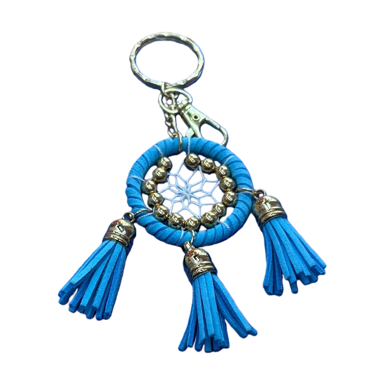 Blue dreamcatcher keychain pendant, cute and dreamy student accessory, niche gift Item Picture