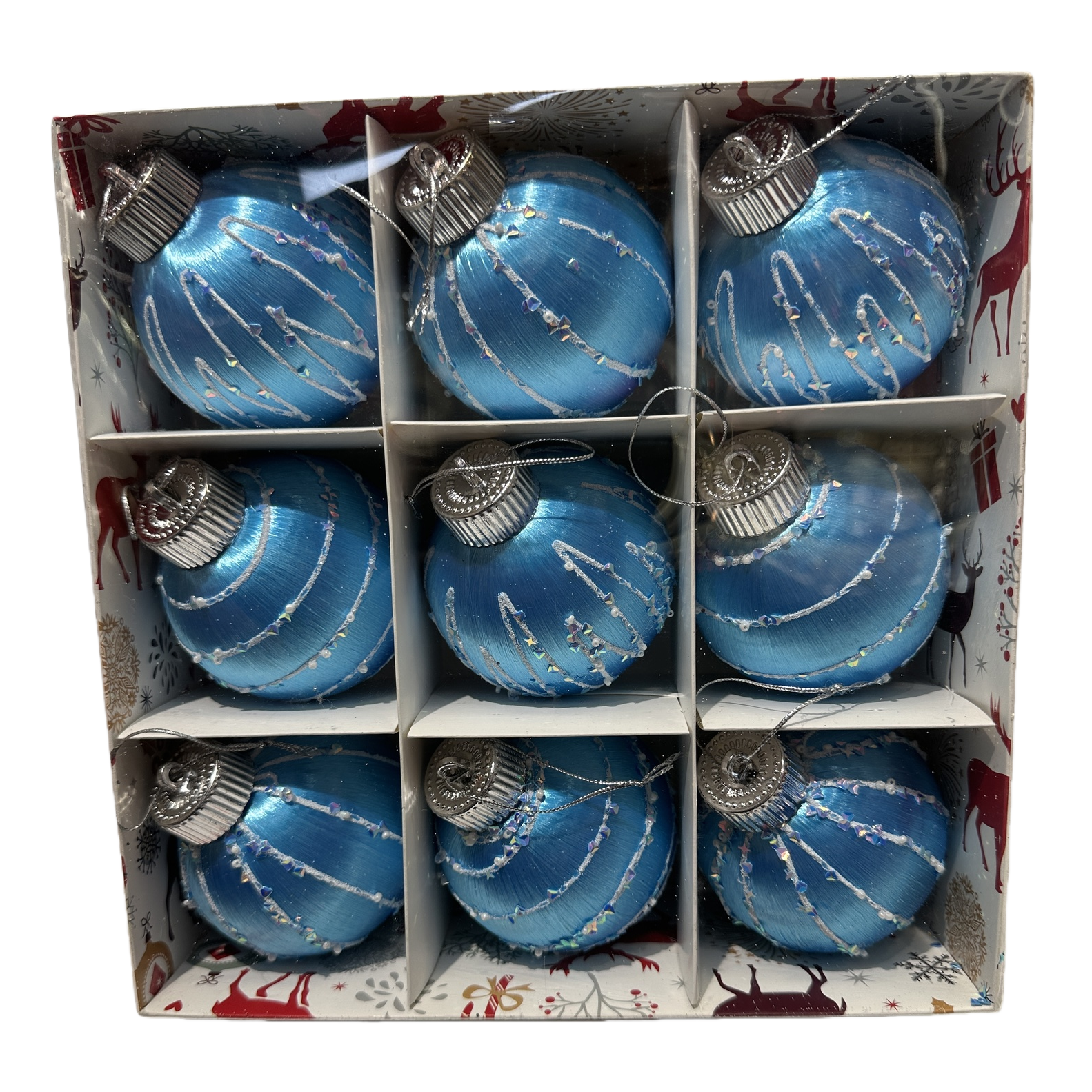 Blue Christmas ball decorative pendant, festive atmosphere gift, home indoor hanging decoration Item Picture