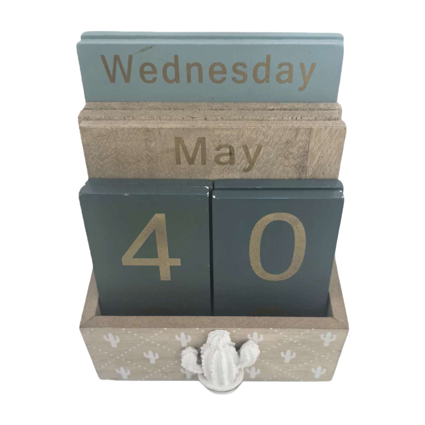 木质日历桌面摆件简约北欧风创意办公桌装饰品145430759白底实物图