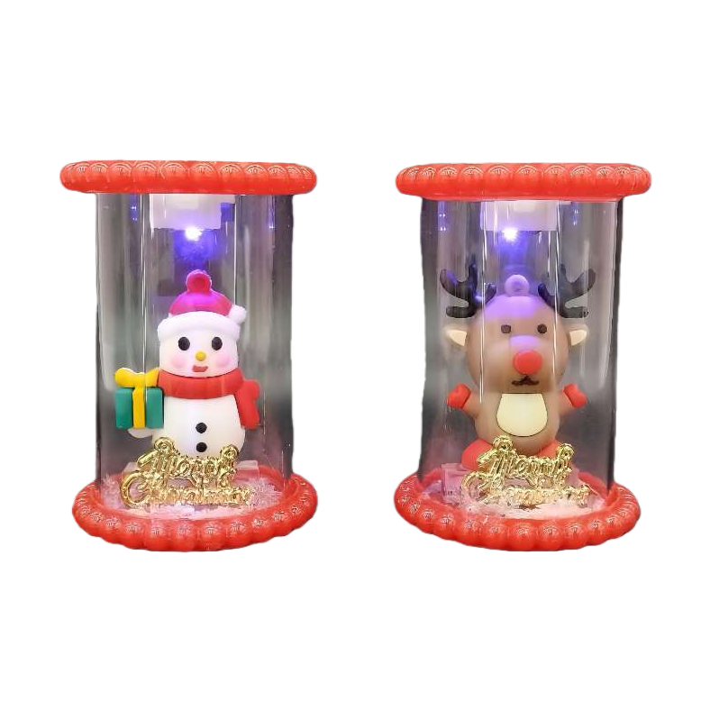 圣诞装饰雪人和驯鹿玻璃瓶摆件145744209