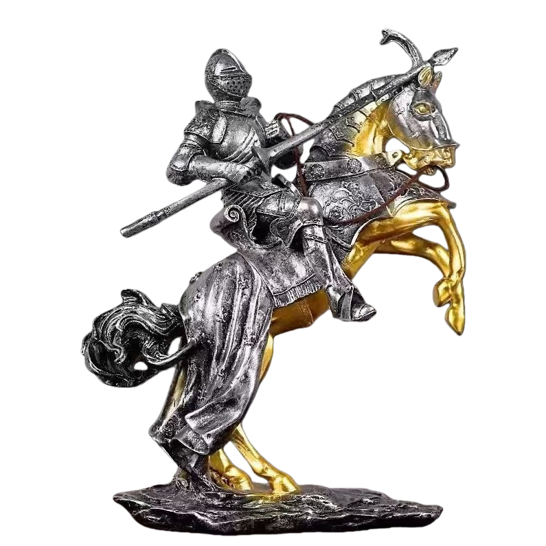 Knight riding statue ornaments, home decoration ornaments, metal sculpture handicrafts Item Picture