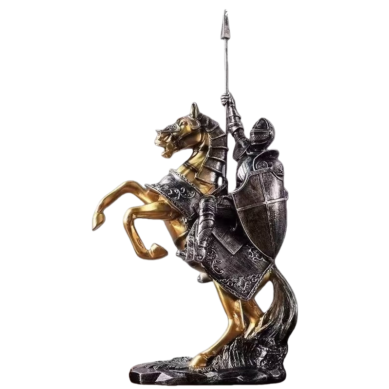 Knight riding statue ornament, home decoration, table display handicraft Item Picture