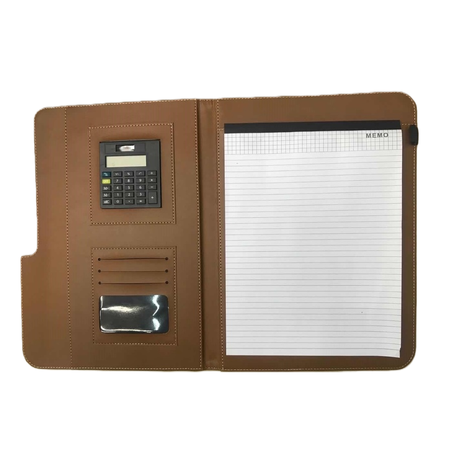 棕色皮革文件夹白底实物图