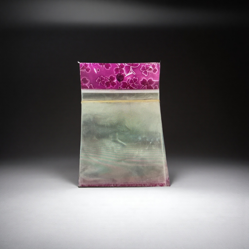 Pink flower-patterned transparent plastic bag for food preservation, large household size Specification image