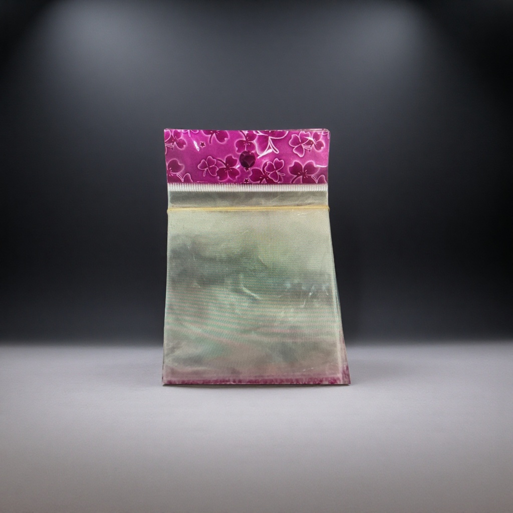 Pink flower-patterned transparent plastic bag for food preservation, large household size details Picture