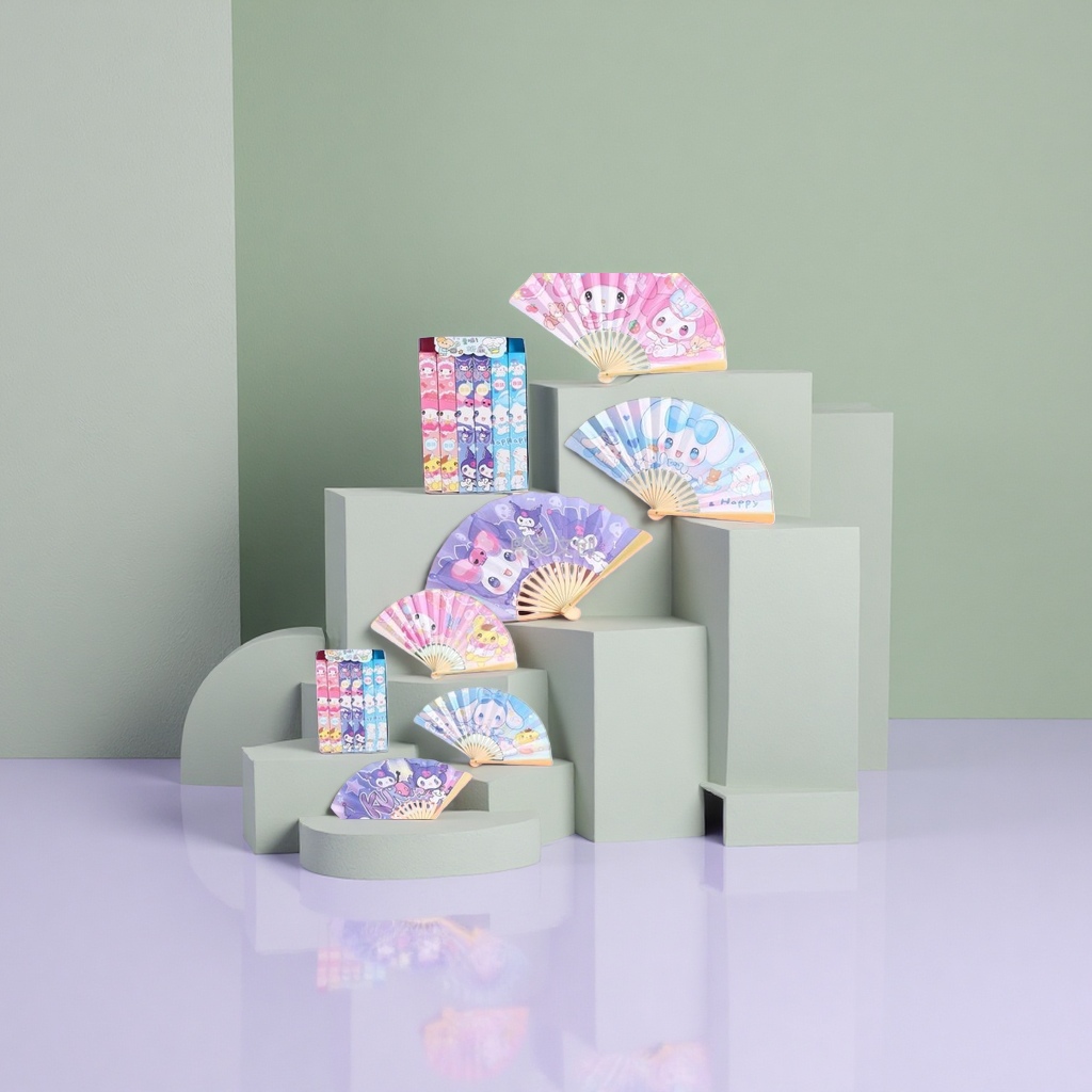 三丽鸥可爱卡通图案香味折扇