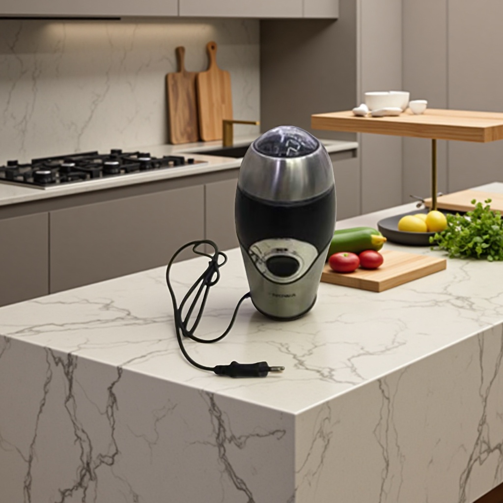 Household electric coffee grinder with adjustable coarseness, coffee bean grinder details Picture