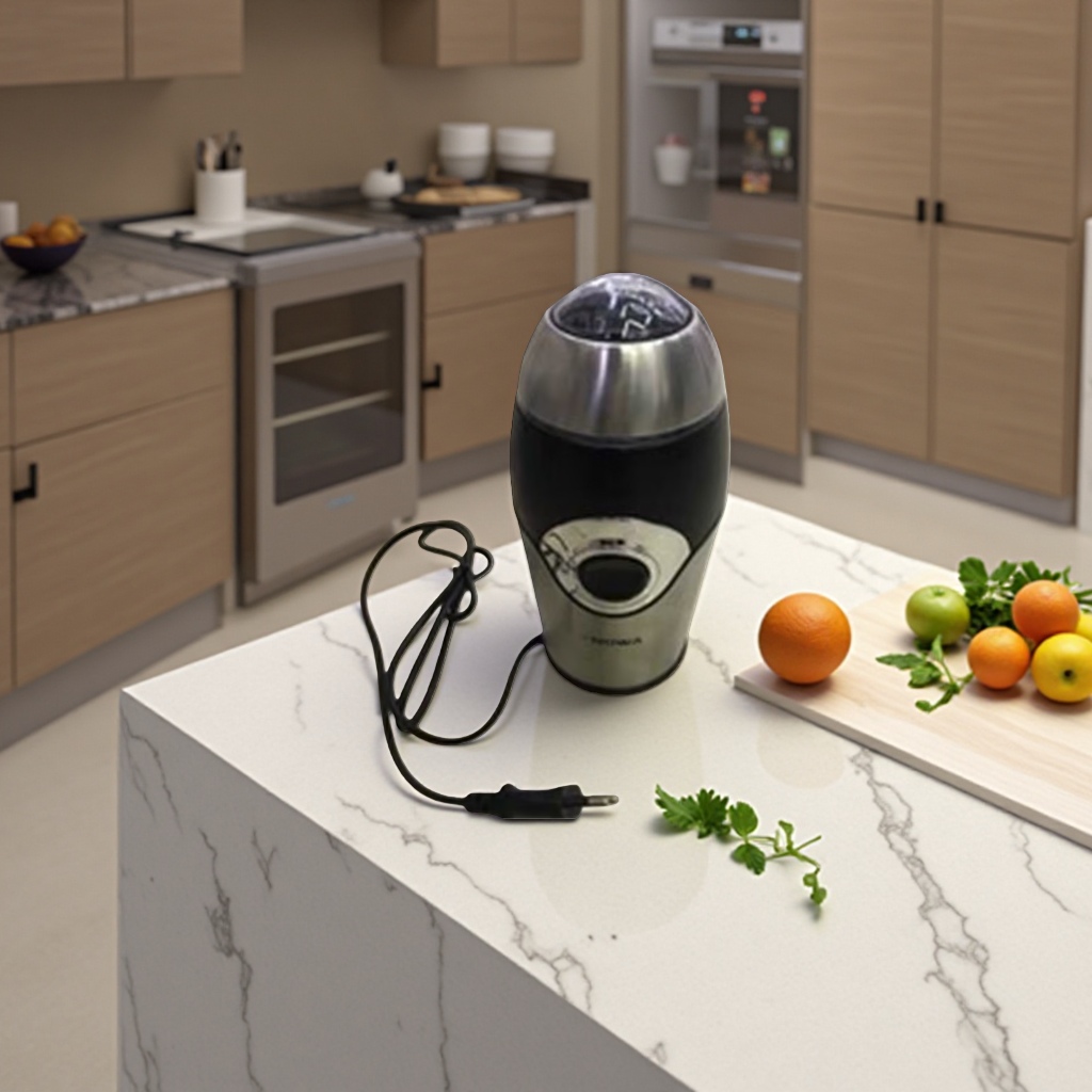 Household electric coffee grinder with adjustable coarseness, coffee bean grinder