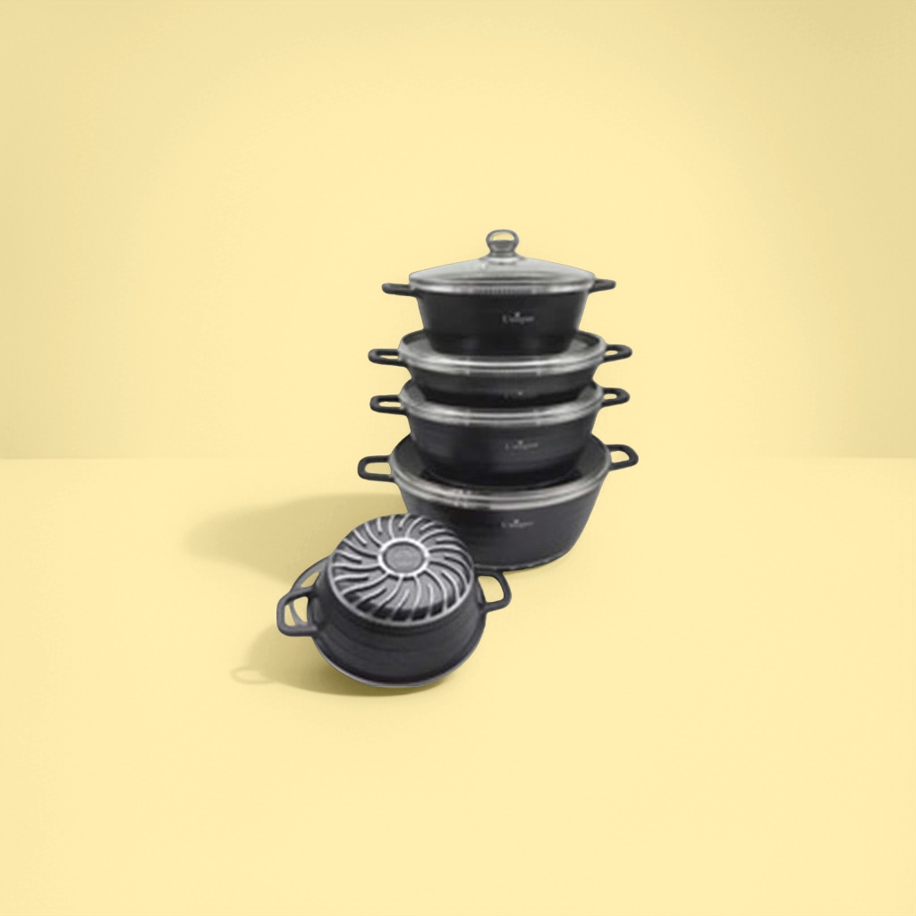 Black non-stick pan set of 3 pieces, including wok, soup pan and frying pan, for home kitchen use Application Scenario