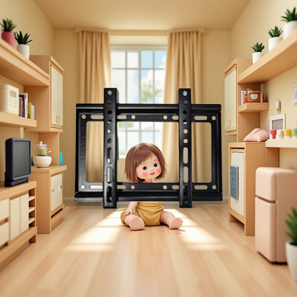 The black TV wall mount is a simple and anti-slip bracket suitable for TVS under 55 inches details Picture