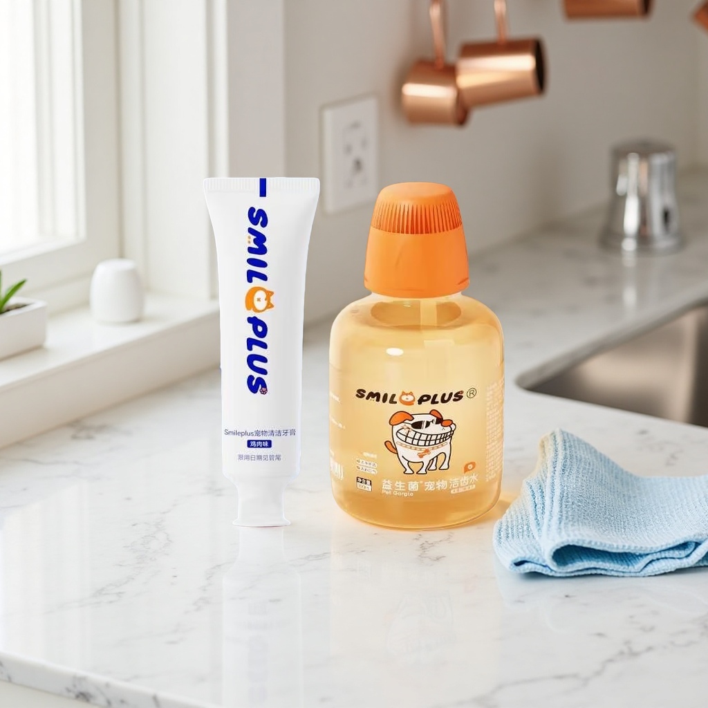 Pet cleaning products: toothpaste, tooth-cleaning water, deodorizing, stain-removing, tooth-protecting, freshening breath details Picture