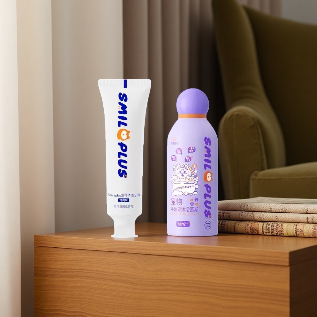 Pet cleaning products, toothpaste, bath mousse set 120g, freshening breath, Deodorizing, gentle formula Specification image