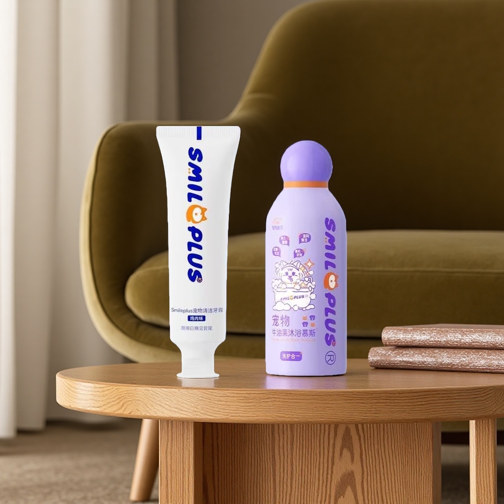 Pet cleaning products, toothpaste, bath mousse set 120g, freshening breath, Deodorizing, gentle formula