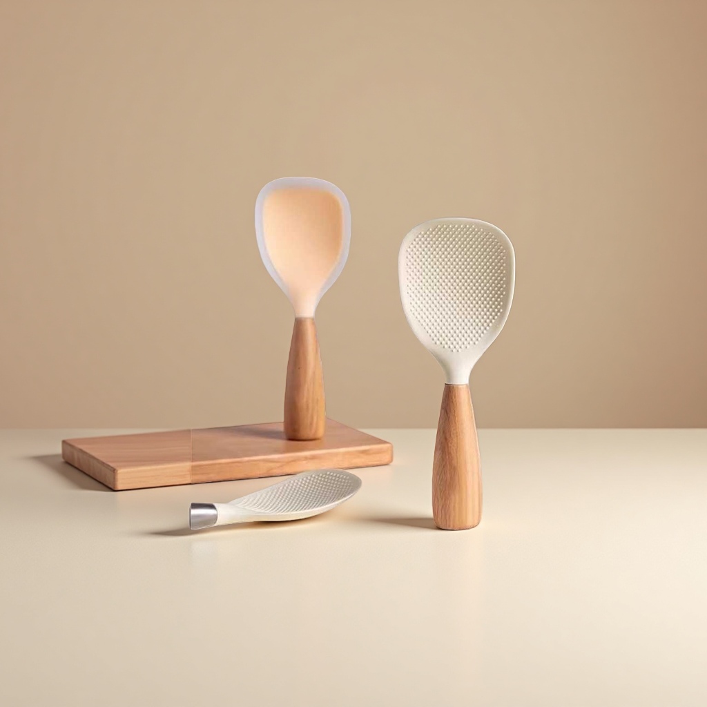 食品级硅胶可立饭勺饭勺家用耐高温防烫