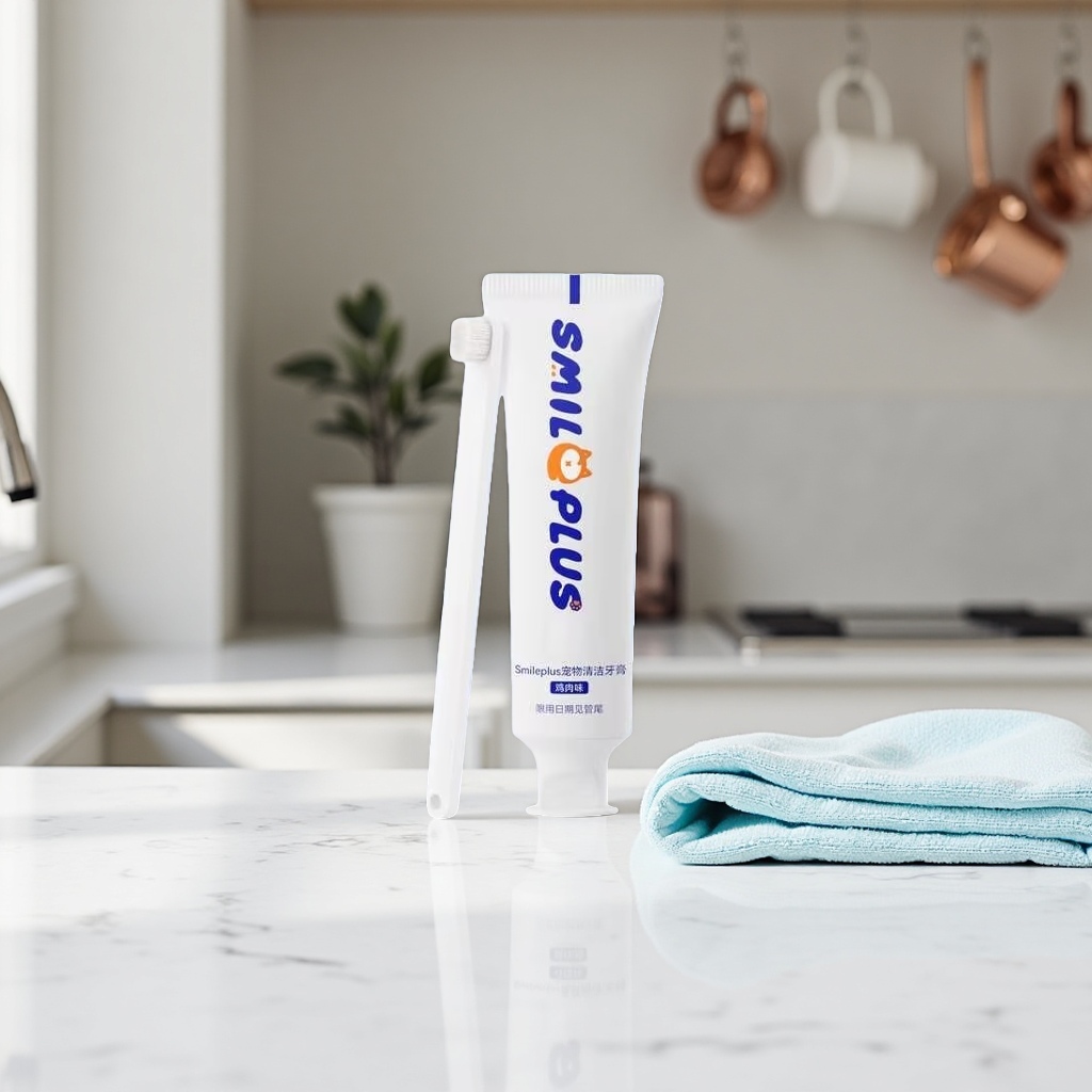 Pet cleaning toothpaste and toothbrush set deodorizing, tooth-protecting, long-lasting fresh breath