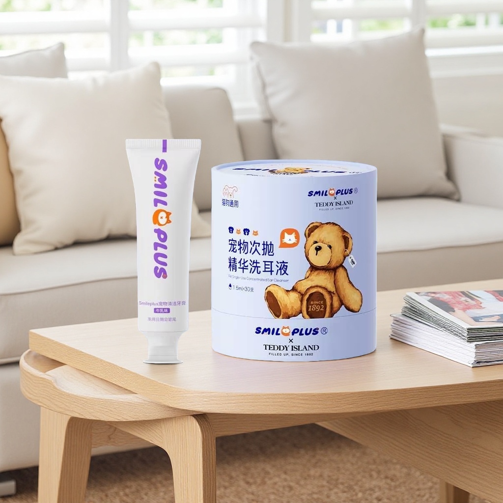 Pet cleaning products toothpaste ear wash set Deodorizing and freshening breath care combination set Application Scenario