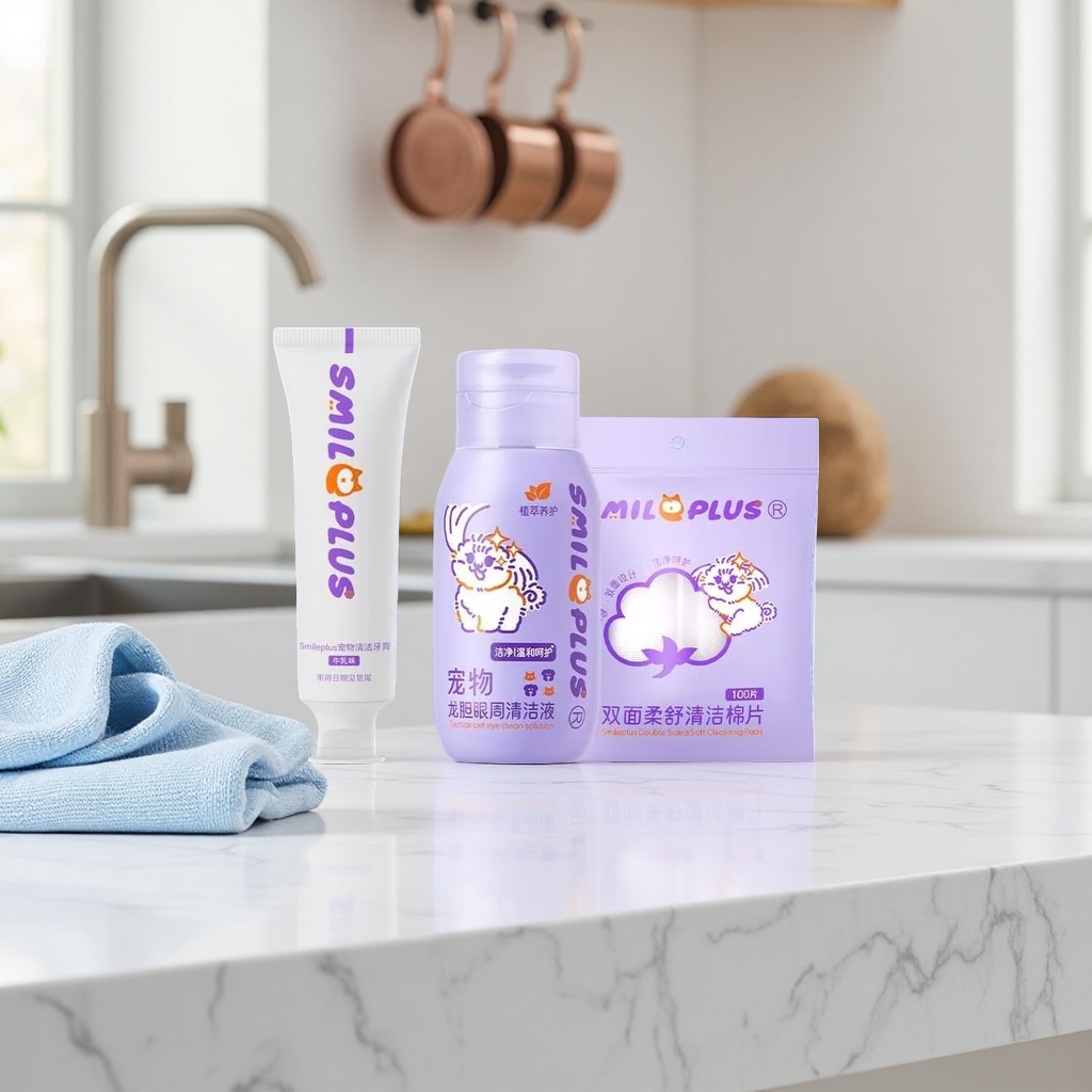 Pet toothpaste Eye Care liquid cleaning cotton pad set 120g Deodorizing and stain-removing gentle care Specification image