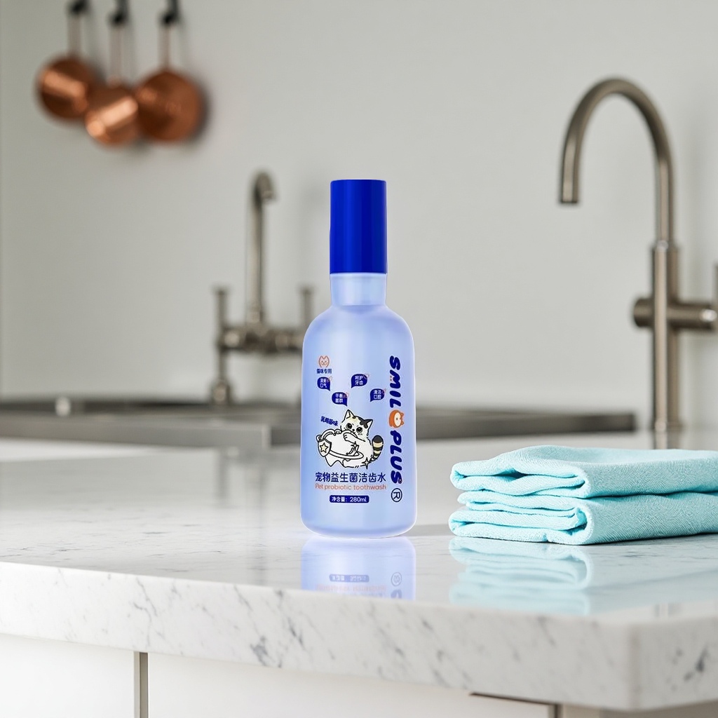 A pet probiotic tooth-cleaning water bottle contains tooth-cleaning water details Picture