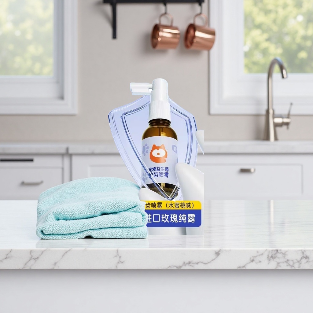 Pet probiotic tooth protection spray naturally cares for fresh and healthy breath Specification image