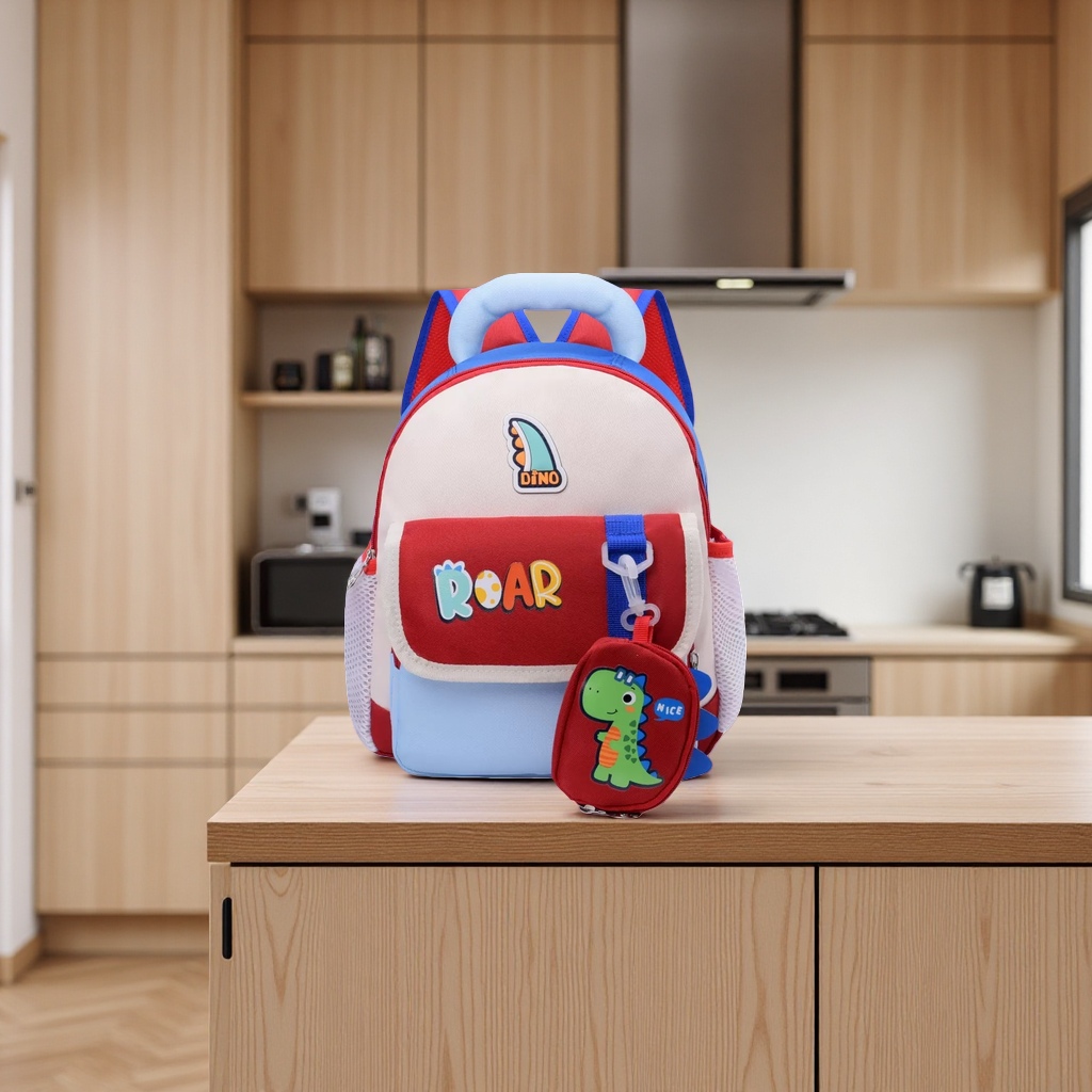 وكانت حقيبة ظهر الديناصورات الرياضية تحمل حقائب مدرسية كبيرة مقاومة للماء Specification image