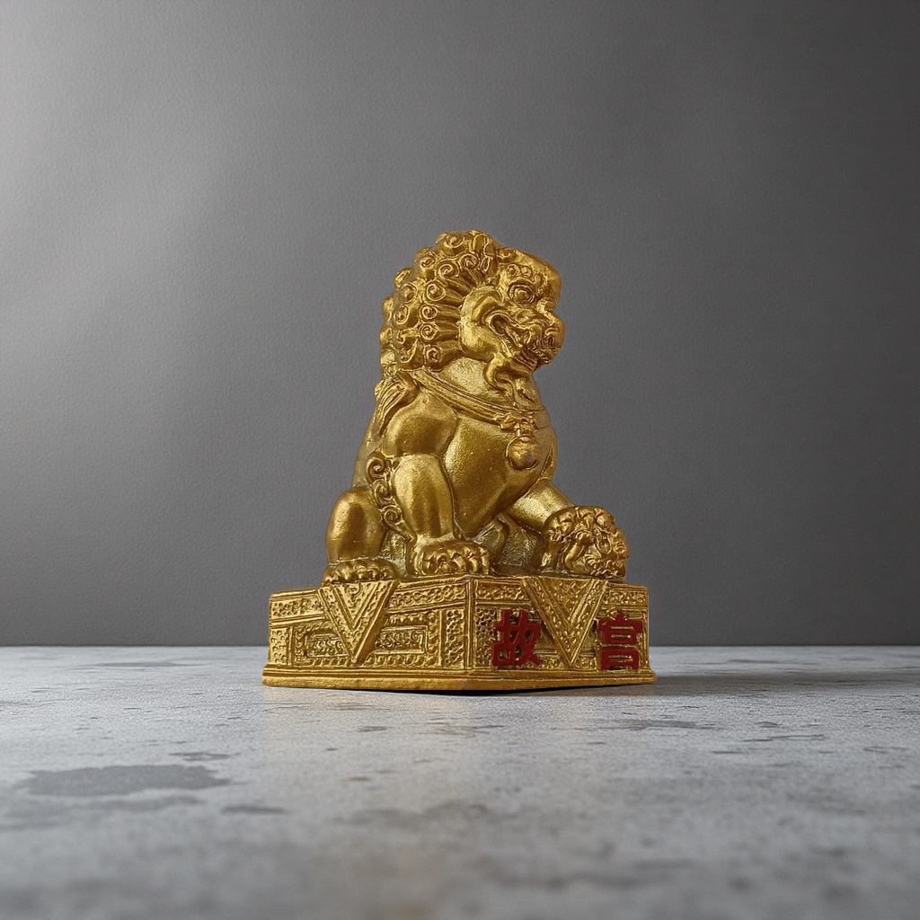 金色石狮子摆件家居装饰工艺品摆设客厅玄关风水镇宅神器111227024树脂摆件最新款树脂冰箱贴
