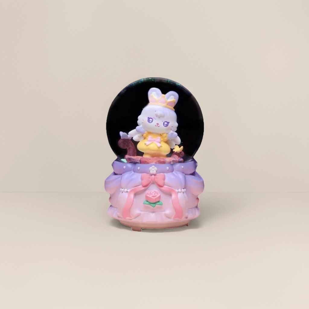 可爱兔子水晶球摆件梦幻小夜灯装饰品居家摆件