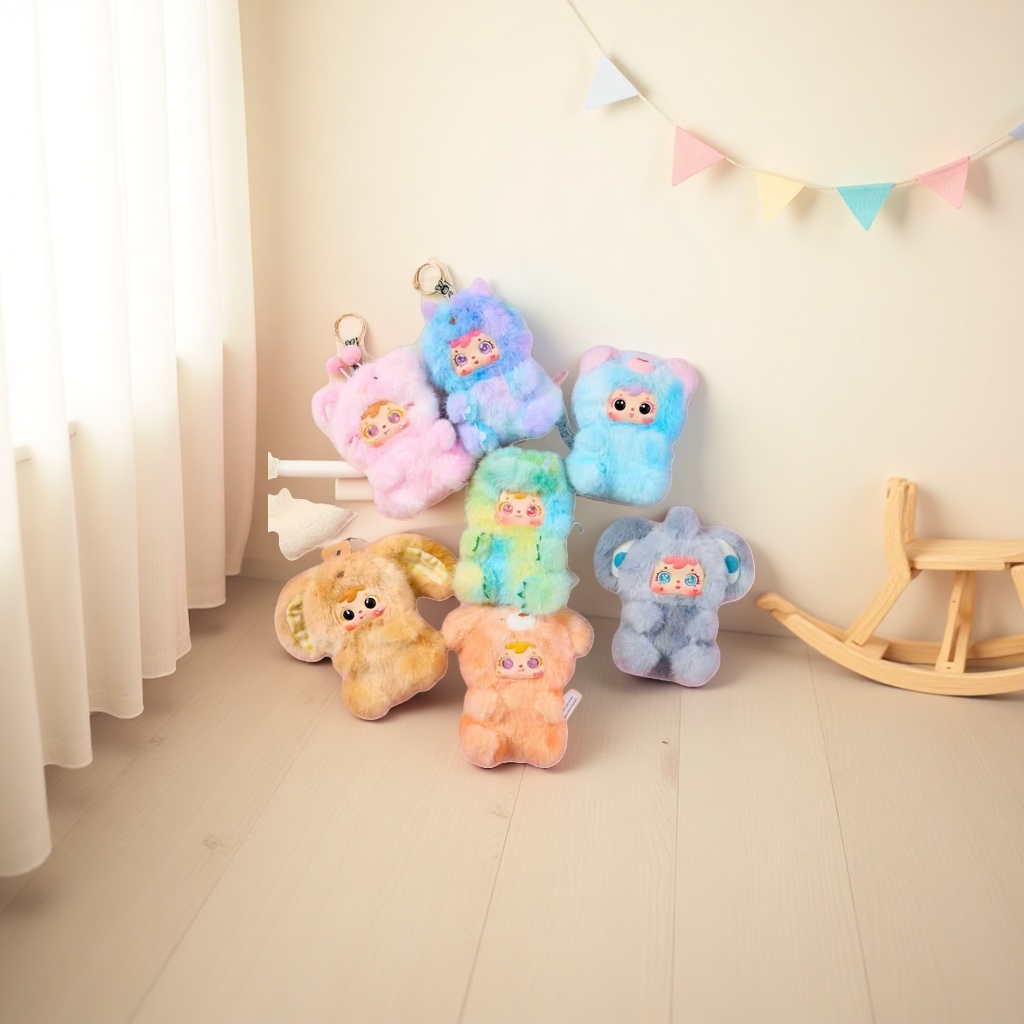 Three Little Furry Blind box dolls, plush toys, cute collection series random styles details Picture