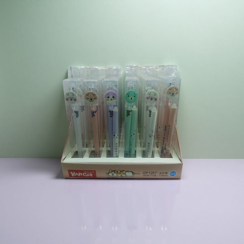 Cute cartoon cat mechanical pencil 0.5mm student stationery, smooth and durable writing details Picture