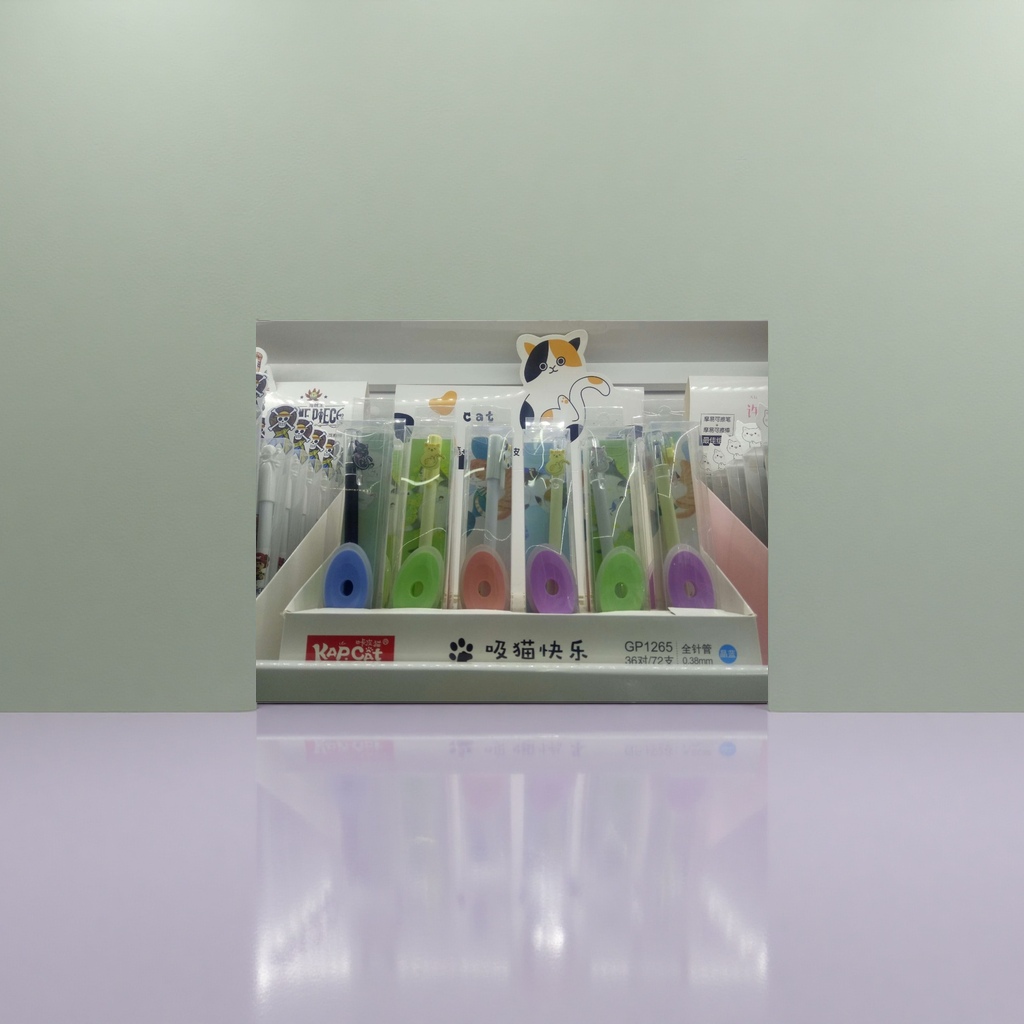 Colorful cat-shaped needle tube cat-sucking happy packaging box Specification image