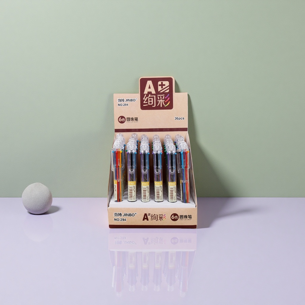 JINBO NO294 A+ Colorful Six-Color Ballpoint Pen Set of 36 pieces