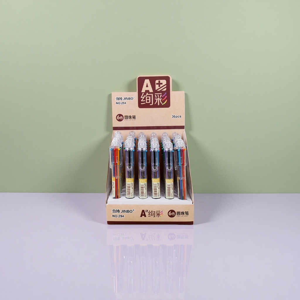 JINBO NO294 A+ Colorful Six-Color Ballpoint Pen Set of 36 pieces details Picture