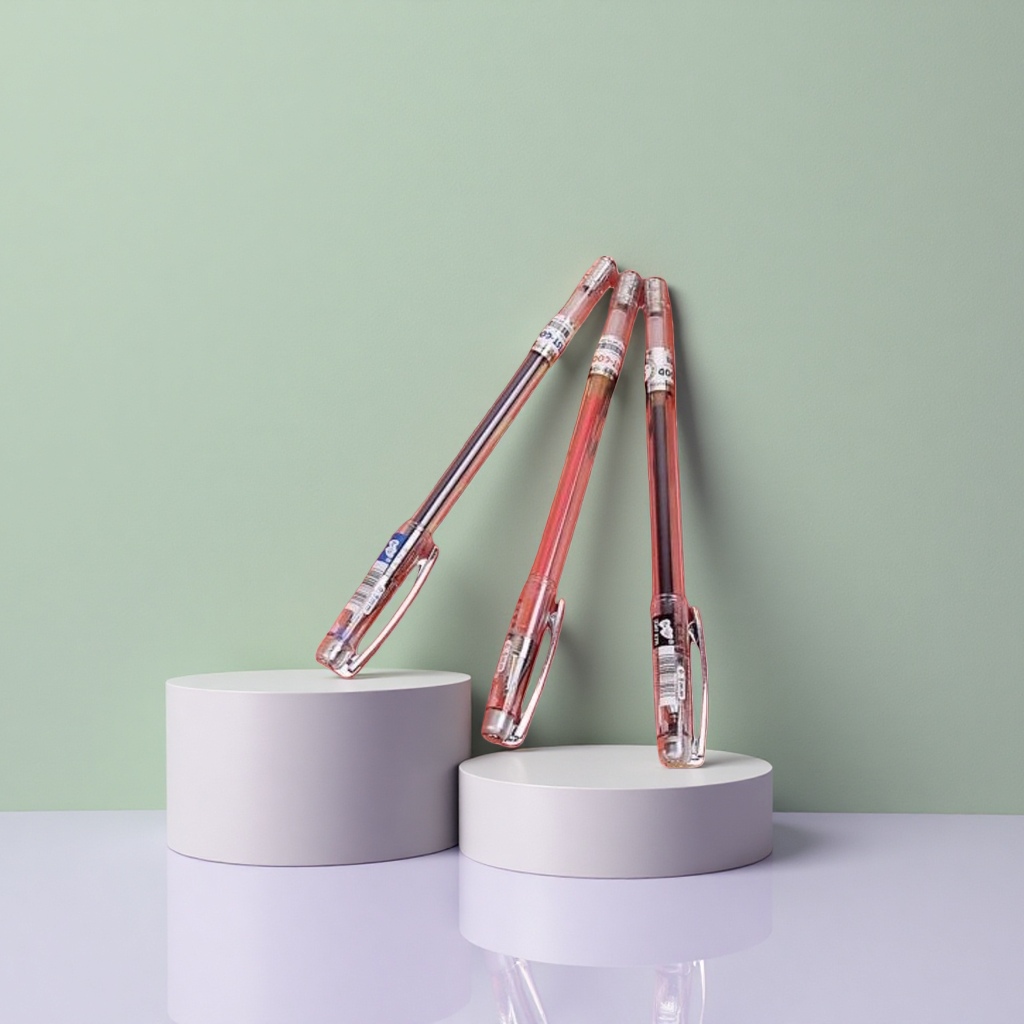 Three-piece transparent pen barrel, transparent pen cap, student pen, office stationery, writing tool details Picture