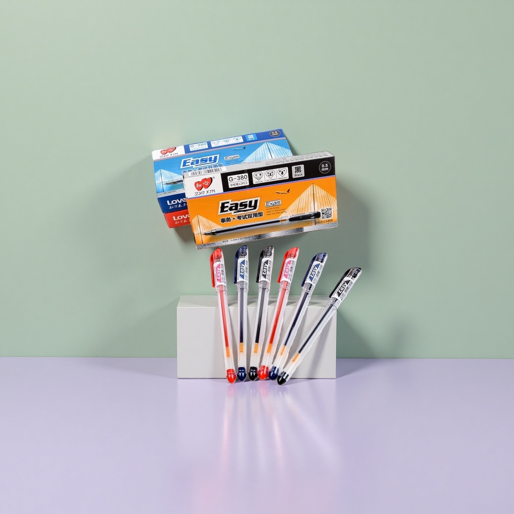 Easy brand gel pen set: 2 black ballpoint pens for office and student use Application Scenario