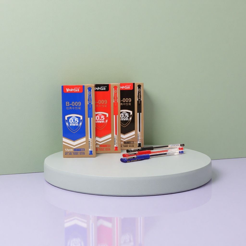 KAPCAT B 009 classic gel pen comes in three colors with a packaging box