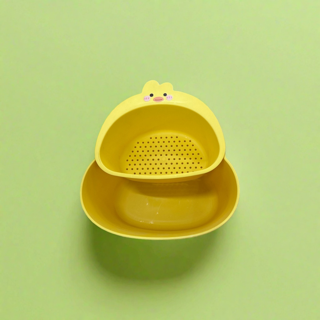 Yellow chicken-shaped draining basket, storage basket, kitchen draining rack, draining tools Specification image