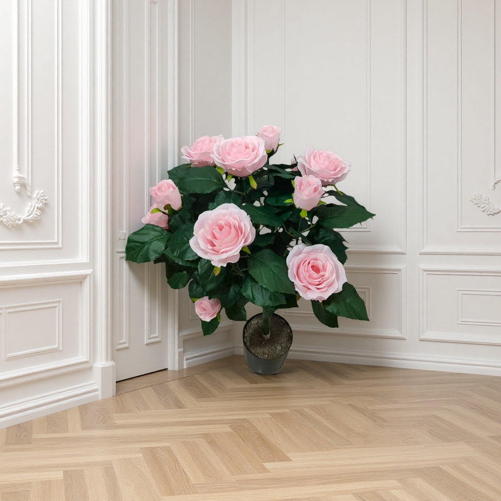Pink rose potted plants, indoor greening and decorative flower potted plants, home gardening