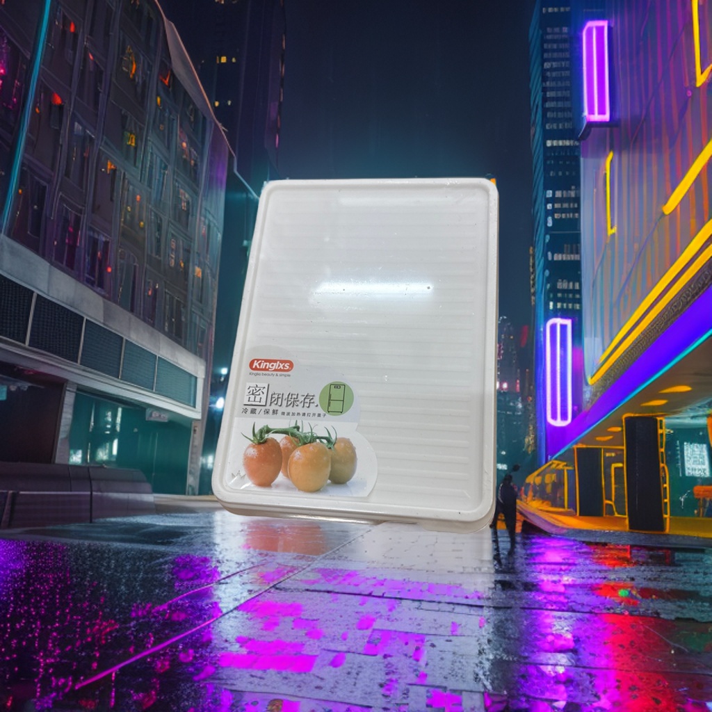 White plastic food storage box, sealed and moisture-proof, large-capacity food-grade container, household kitchen storage box details Picture