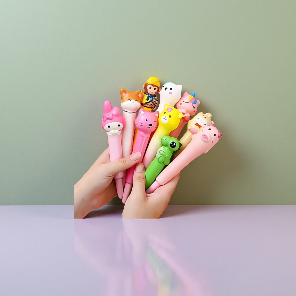 Cute cartoon-shaped pens, office stationery for students, creative stationery for children, and writing tools details Picture