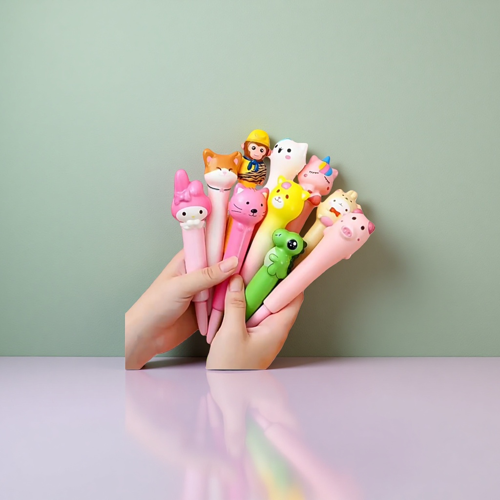 Cute cartoon-shaped pens, office stationery for students, creative stationery for children, and writing tools Specification image