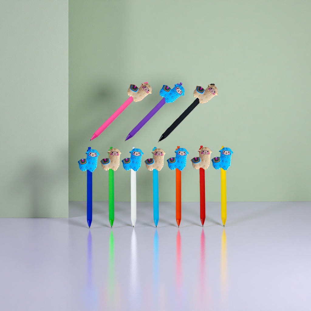 Color alpaca styling pen dibujos animados creativos niños papelería lindo suministros de oficina