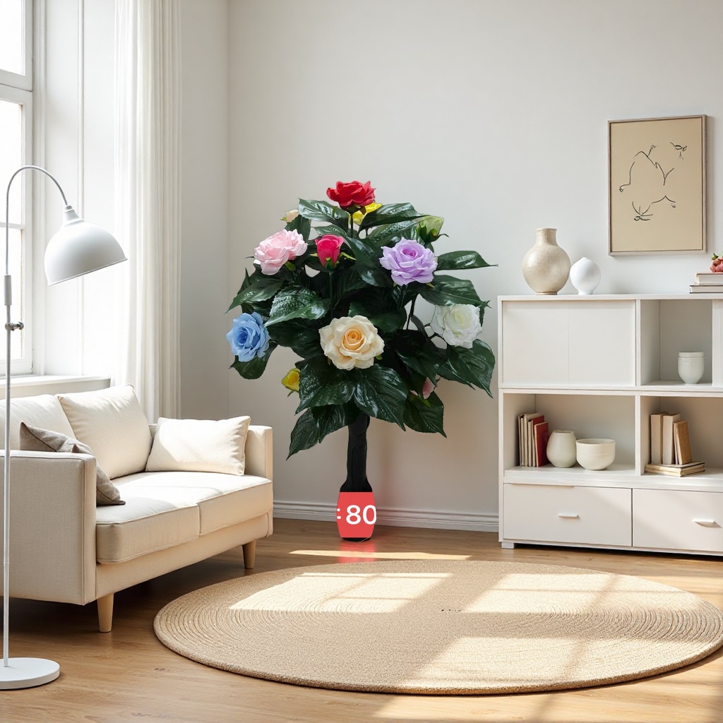 A delicate bouquet of artificial roses and preserved flowers as a birthday gift for my girlfriend's mother. Floral decoration Application Scenario