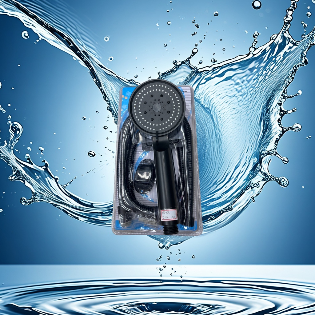 Black shower head set, anti-rust, extended, uniform water flow, silent and water-saving Application Scenario