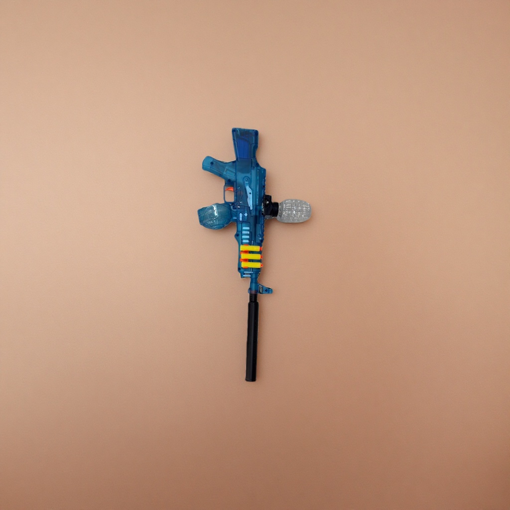 The blue toy gun is a children's safe water bomb gun that is waterproof, shockproof and rechargeable Application Scenario