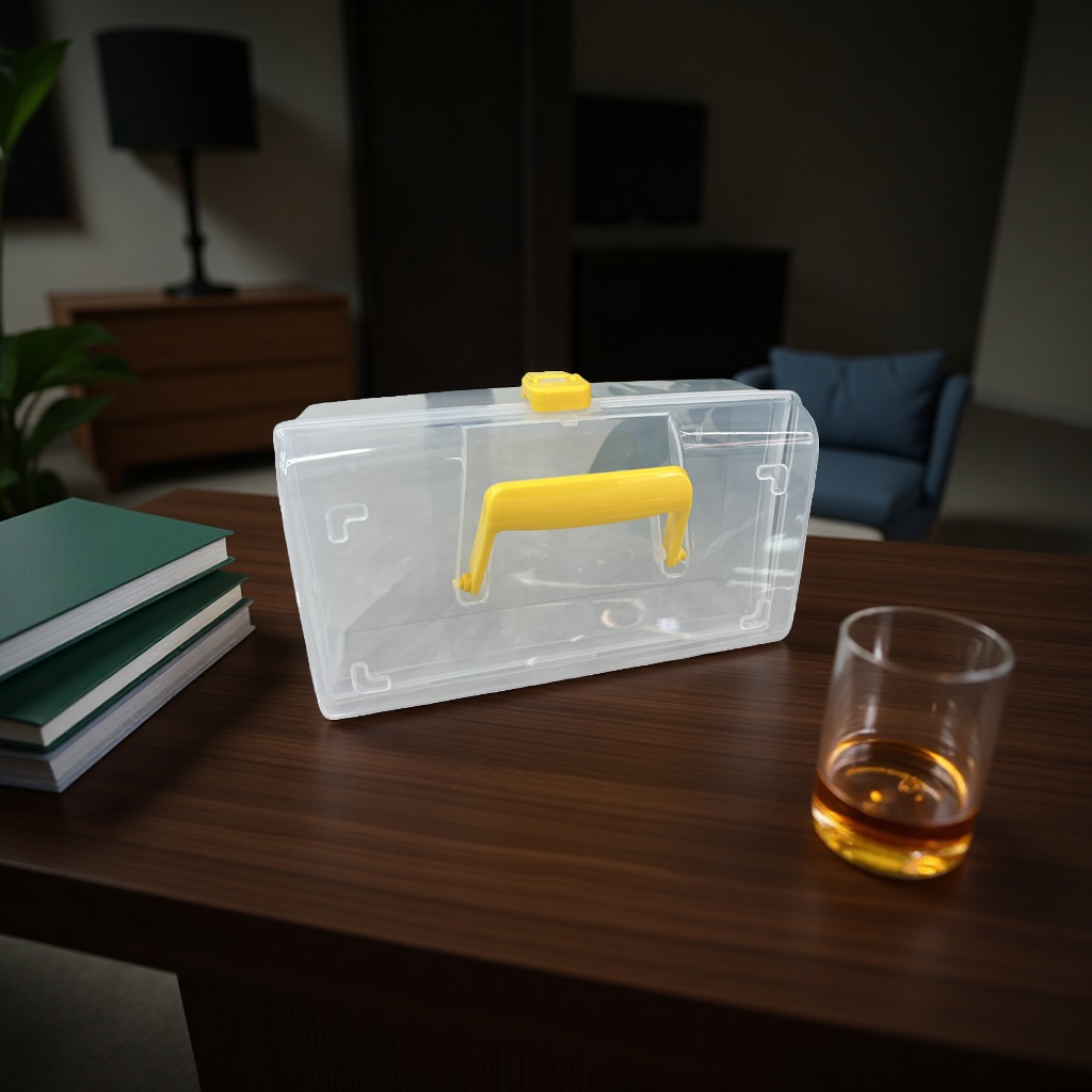 Transparent plastic storage box, multi-layered separation, large-capacity, stackable family organization box, storage box details Picture