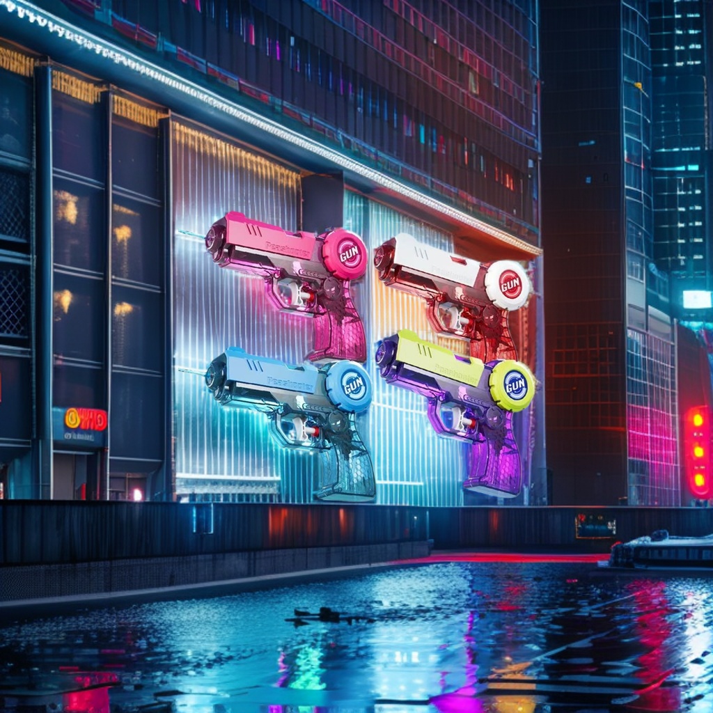 لعب الأطفال ببندقية الركوب الملونة 600ml مقاوم للماء Specification image