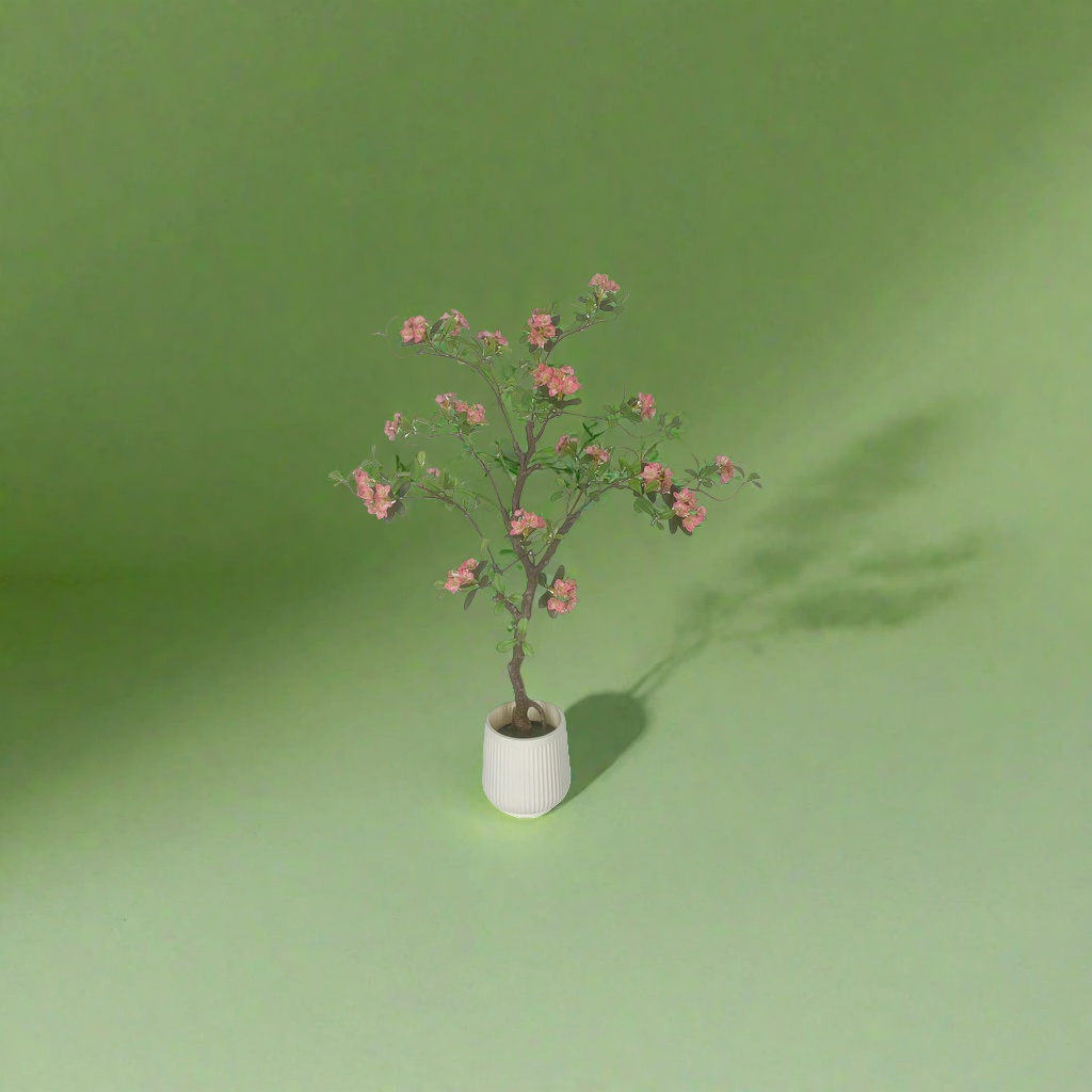 粉色花朵+盆栽植物产品图