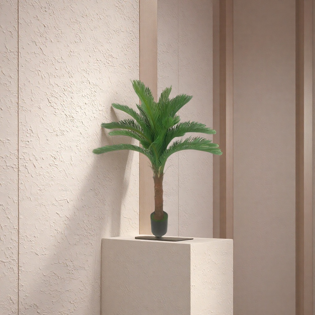 Palmera artificial simulación de plantación verde decoración interior pants jardín verde plantas macetas details Picture