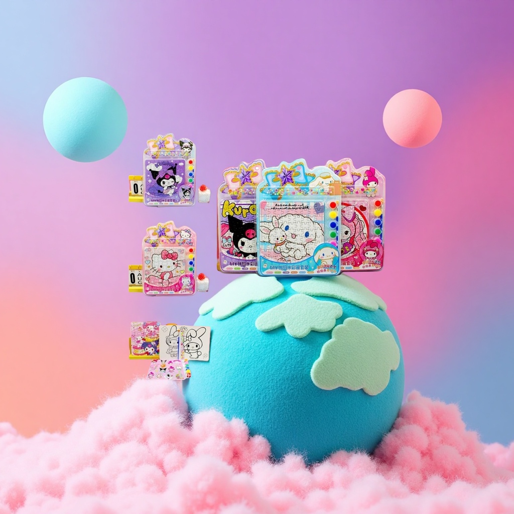 HK-9890 Children's DIY Puzzle Watercolor Painting Set of 6 Creative painting and Handicraft Materials details Picture