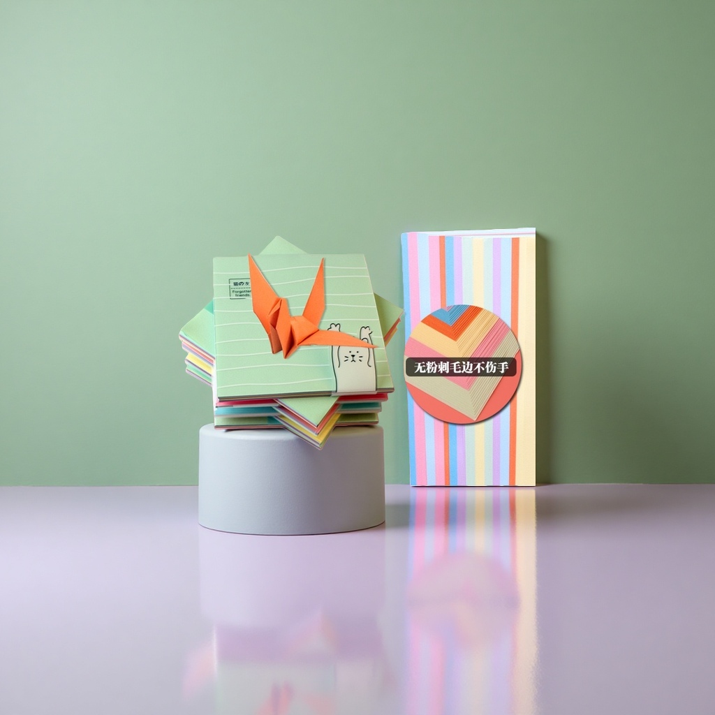 Colorful origami material set, seven-color handmade creative DIY origami bag, beginner's practice Specification image